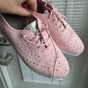 cole haan pink lace up sneaker loafers SZ 8